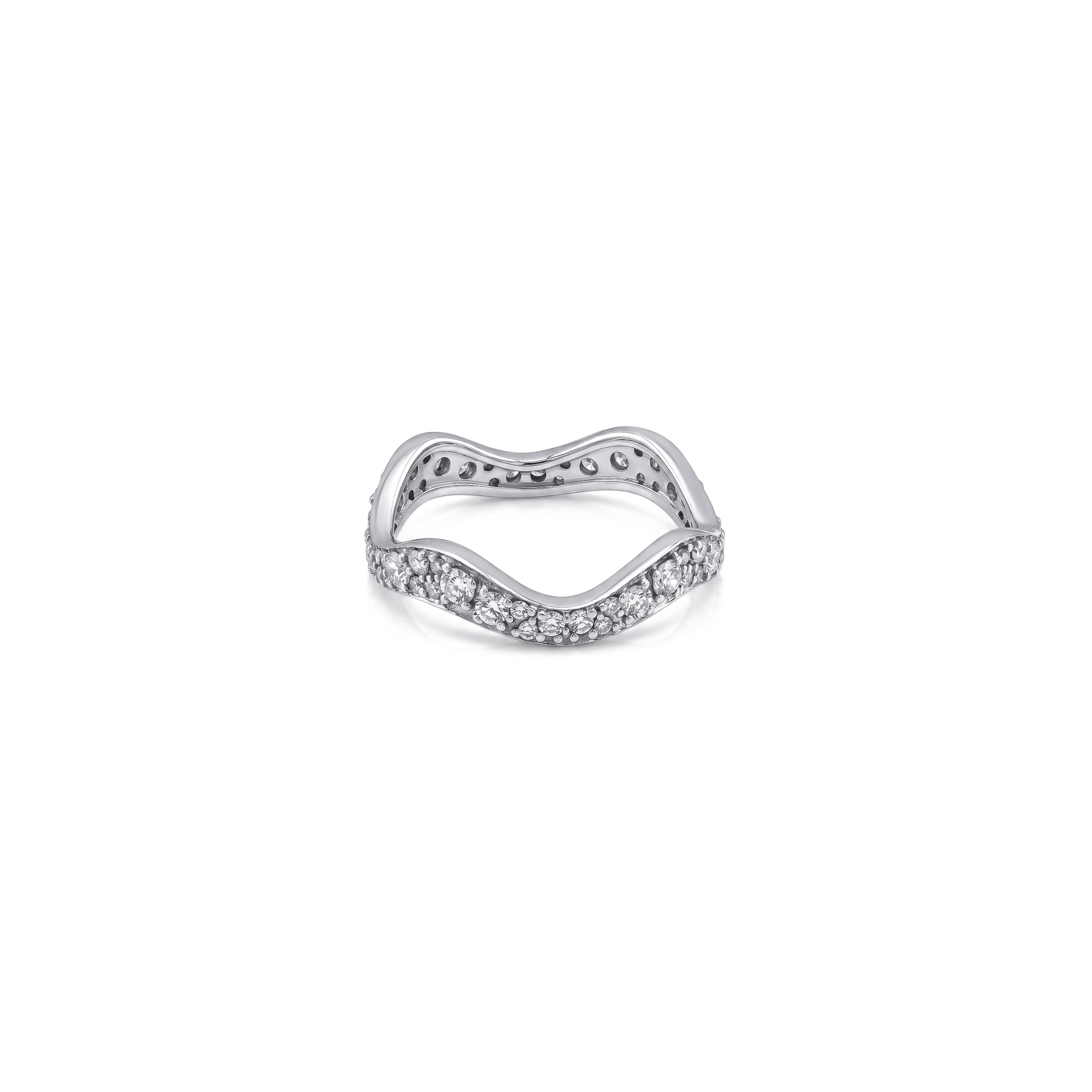 Thick Pavé Wave Ring