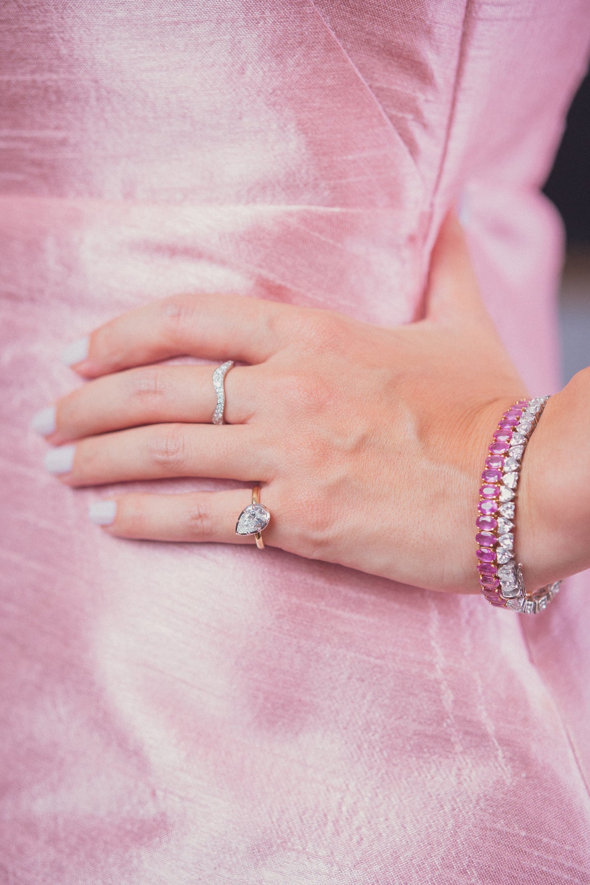 12ct Alternating Heart Tennis Bracelet