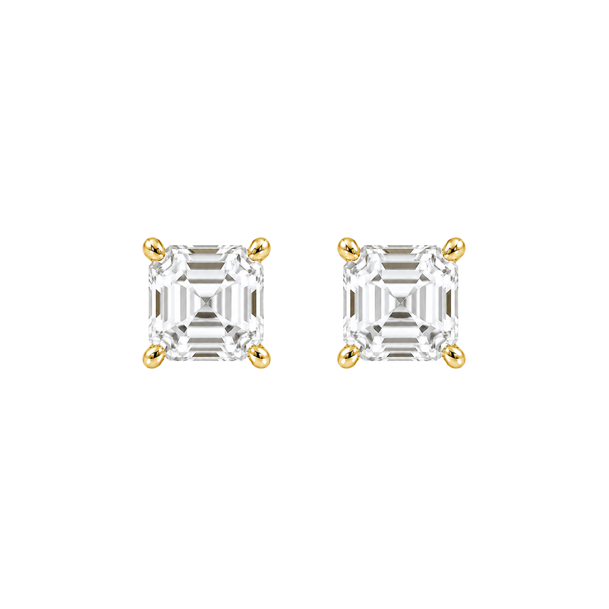 Asscher Cut Diamond Stud Earrings
