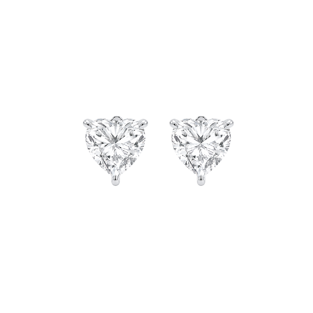 Heart Shape Diamond Stud Earrings