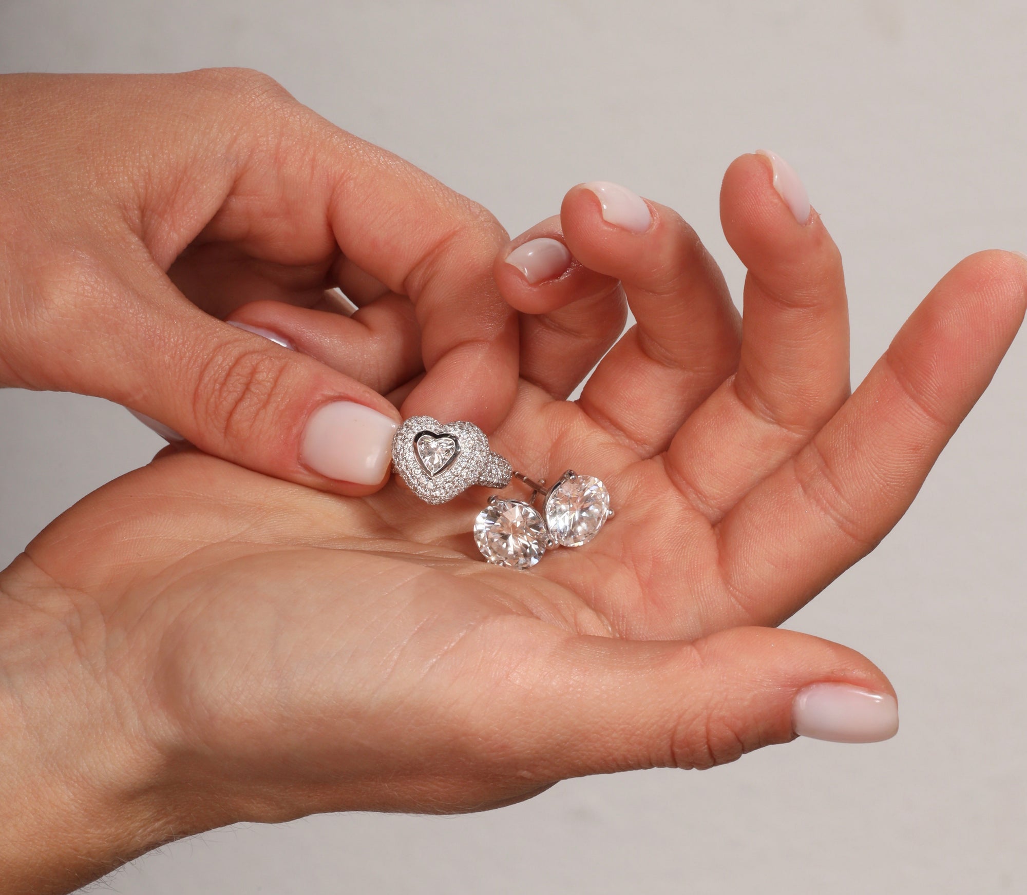 Round Brilliant Diamond Stud Earrings - Martini Setting