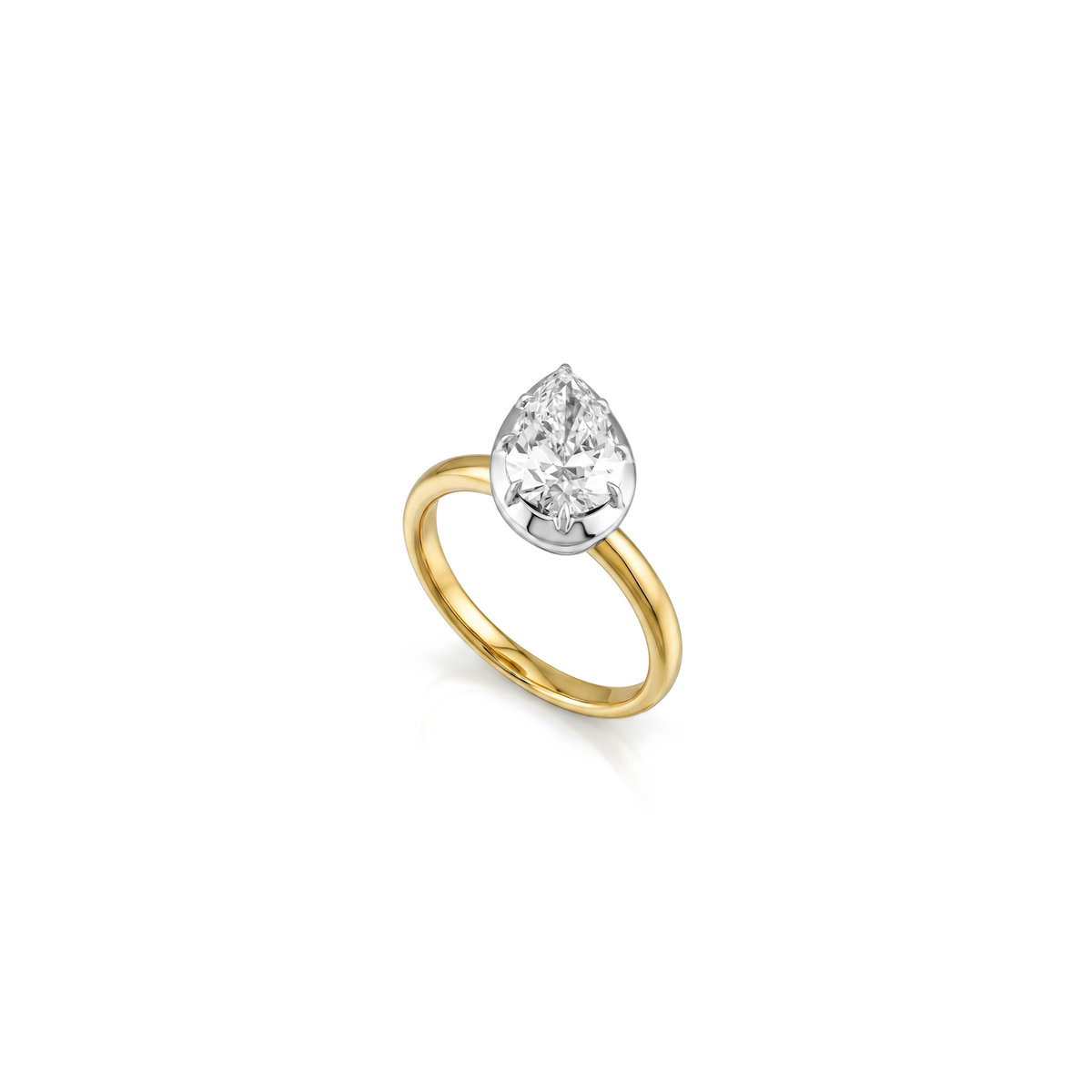 1.5ct Tilted Pear Cut Georgian Set Ring