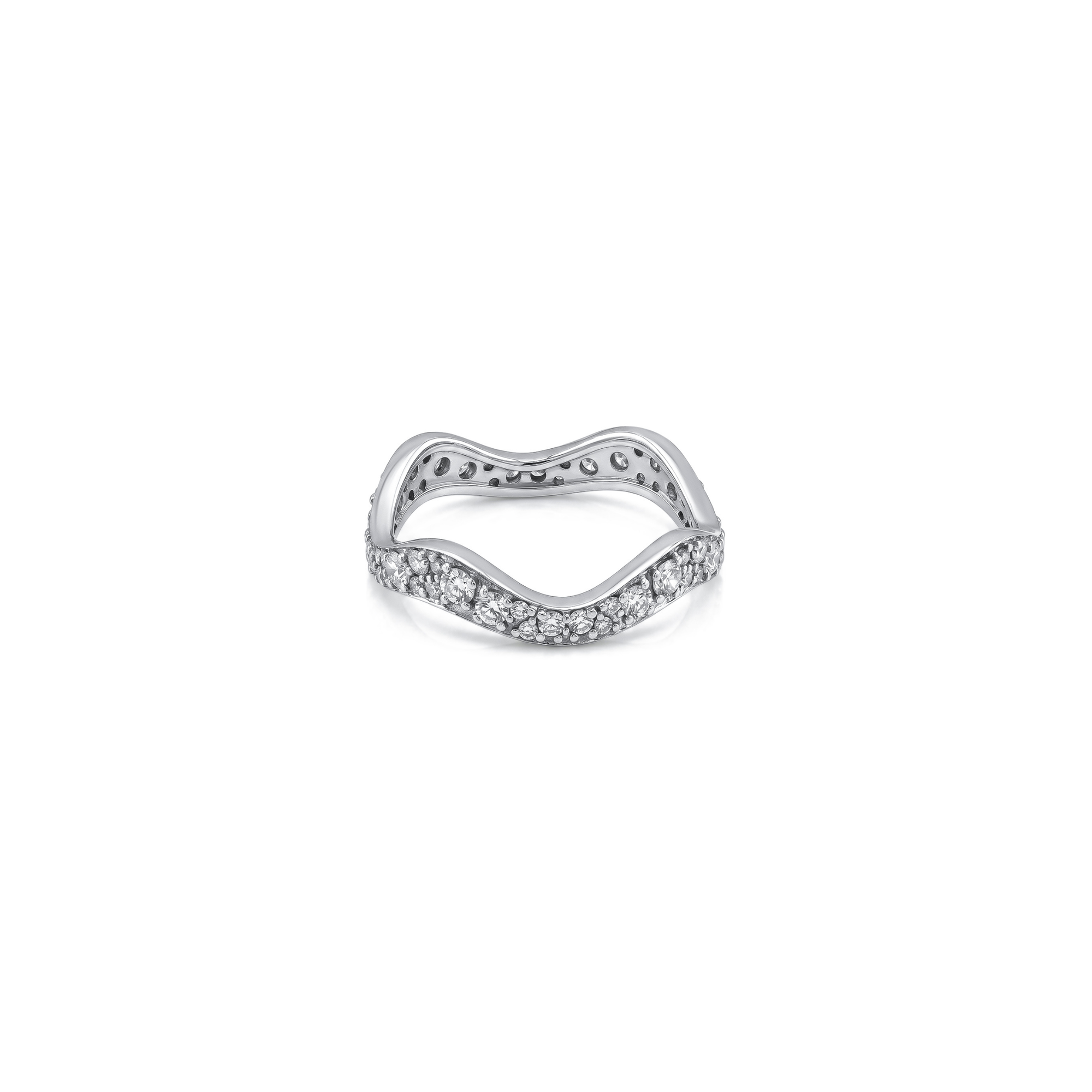 Thick Pavé Wave Ring
