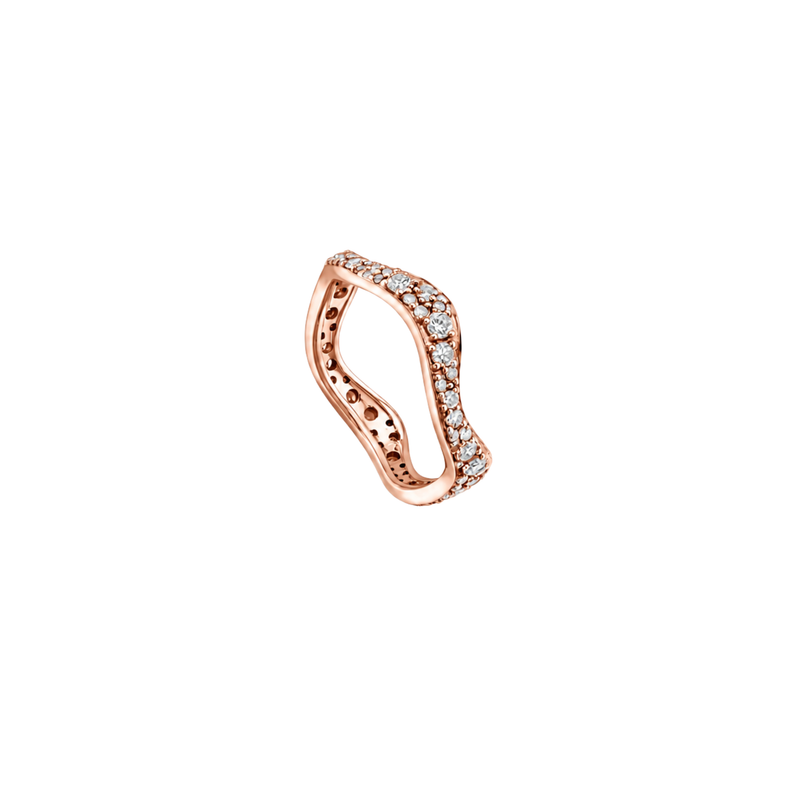 Thick Pavé Wave Ring