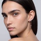 The Diamond Dot Drop Chain Earrings