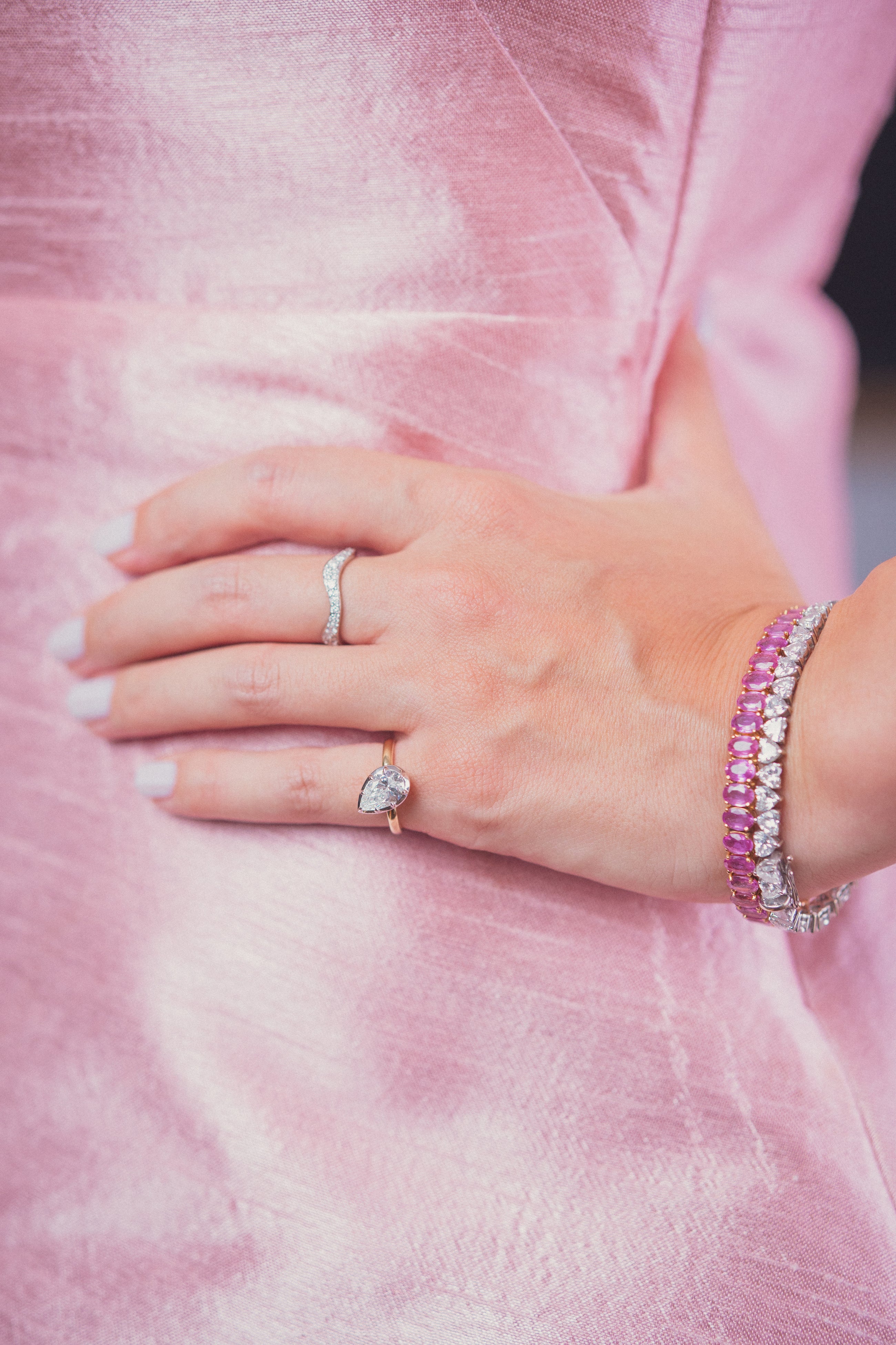 12ct Alternating Heart Tennis Bracelet