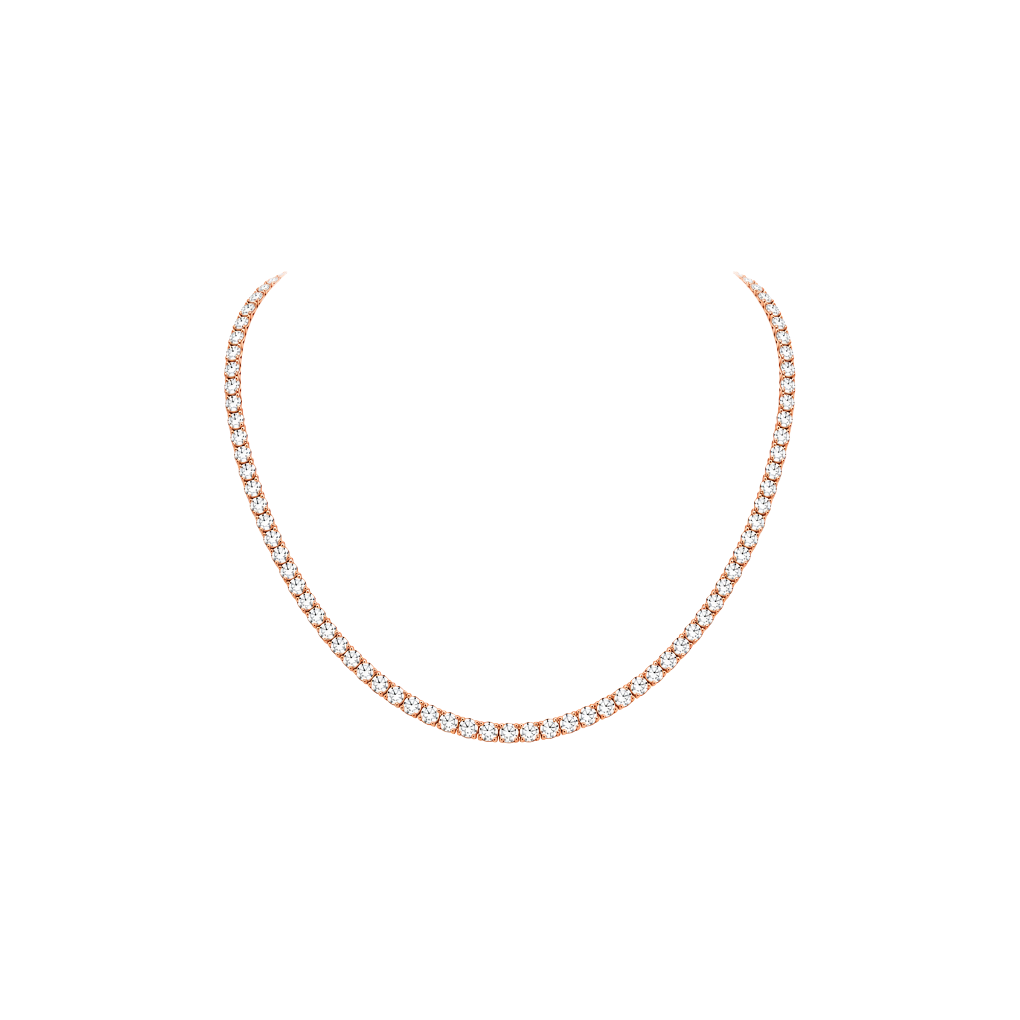 Classic 13ct Round Brilliant Tennis Necklace