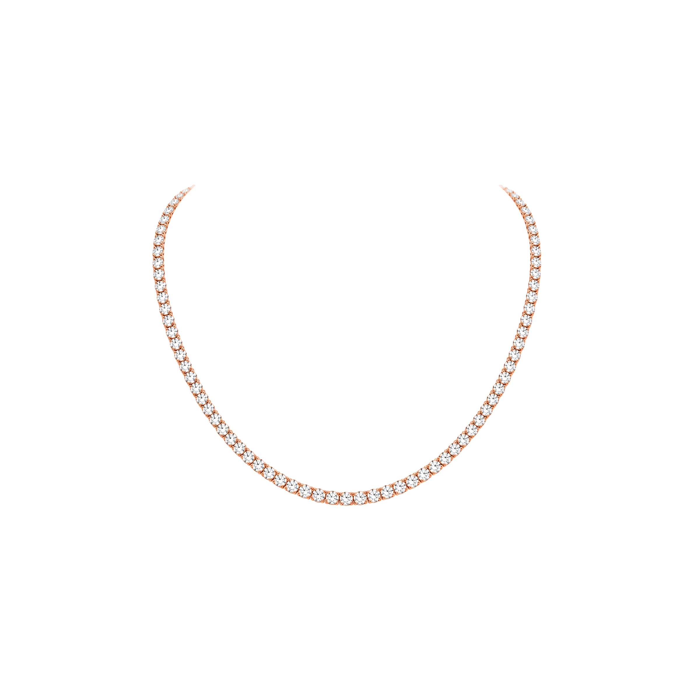 Classic 13ct Round Brilliant Tennis Necklace