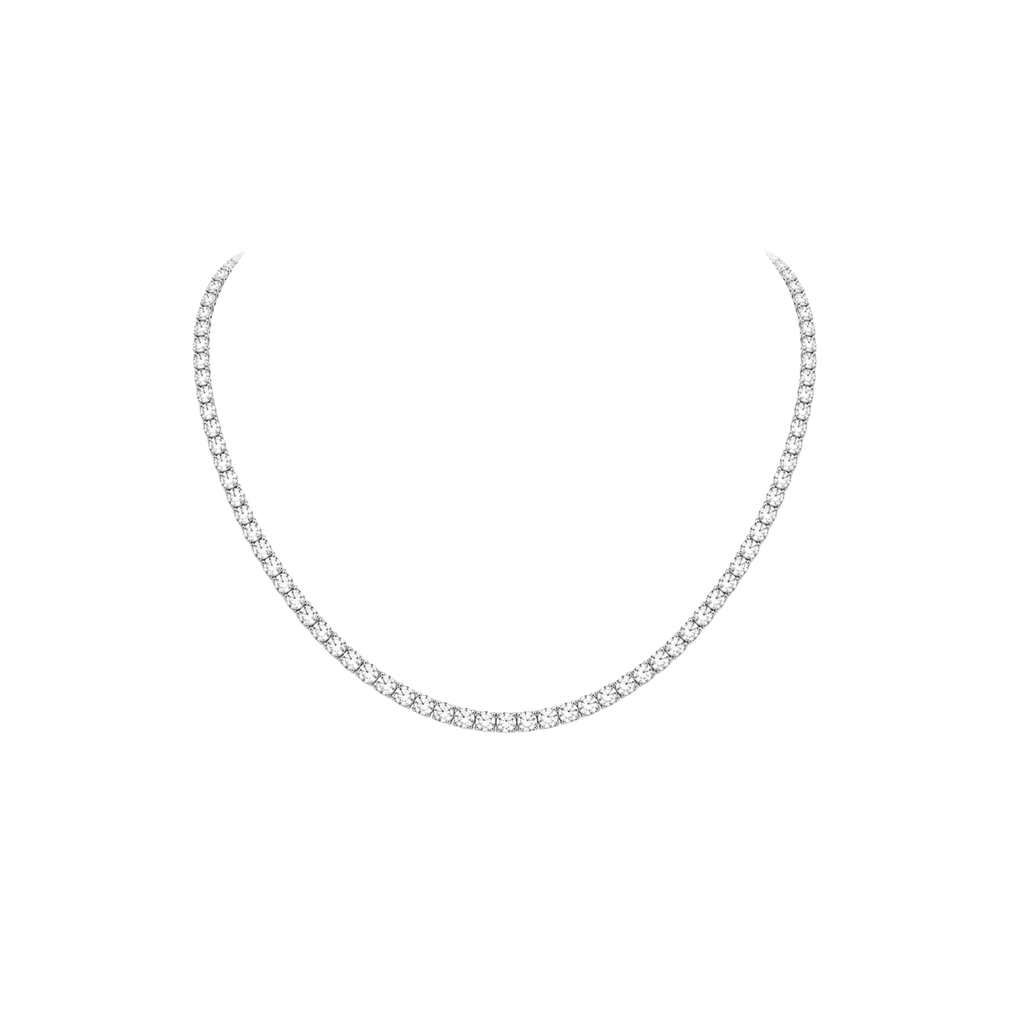 Classic 13ct Round Brilliant Tennis Necklace