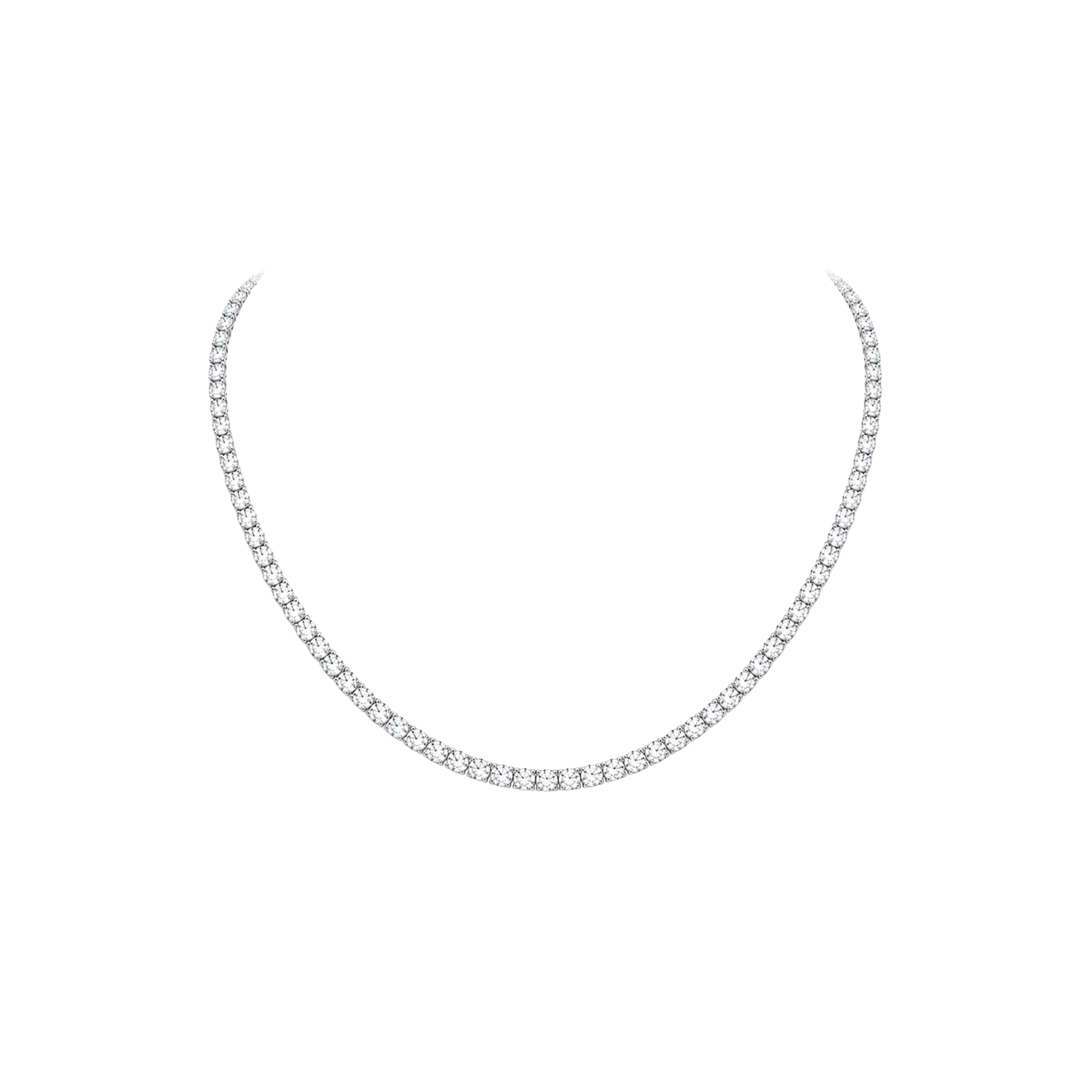 Classic 13ct Round Brilliant Tennis Necklace