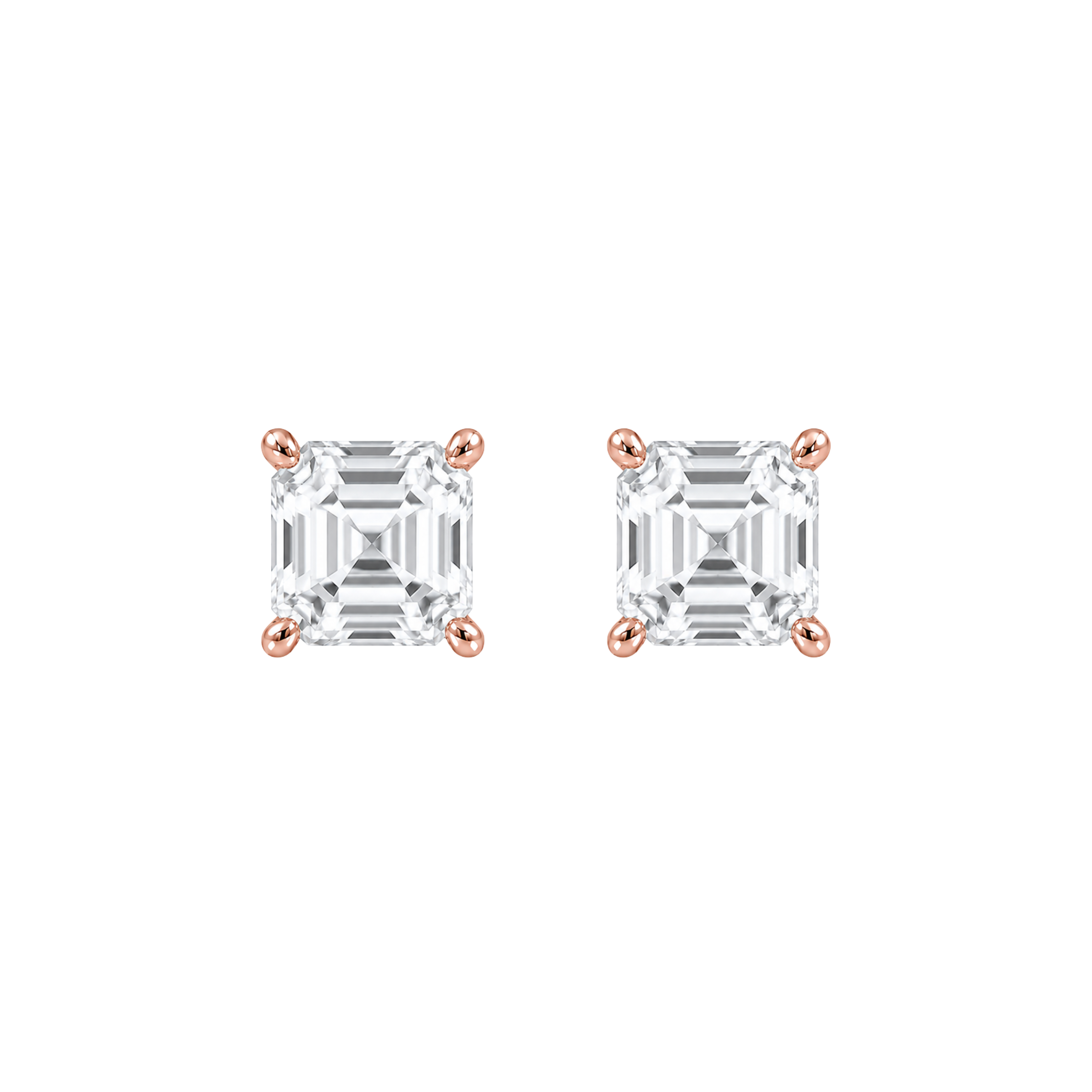 Asscher Cut Diamond Stud Earrings