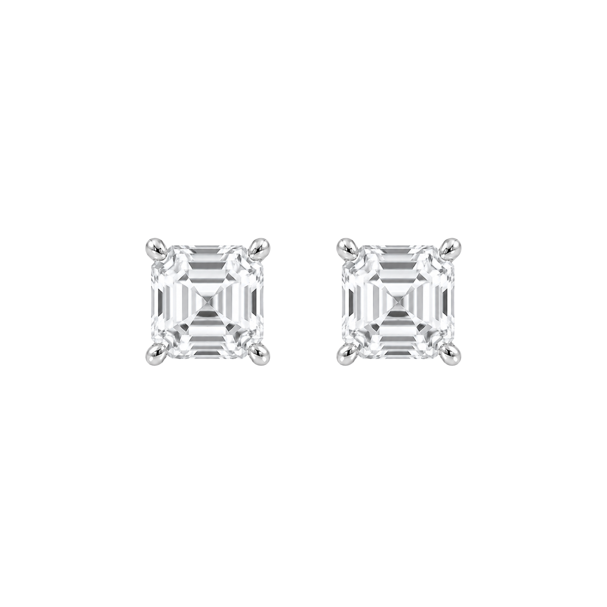 Asscher Cut Diamond Stud Earrings