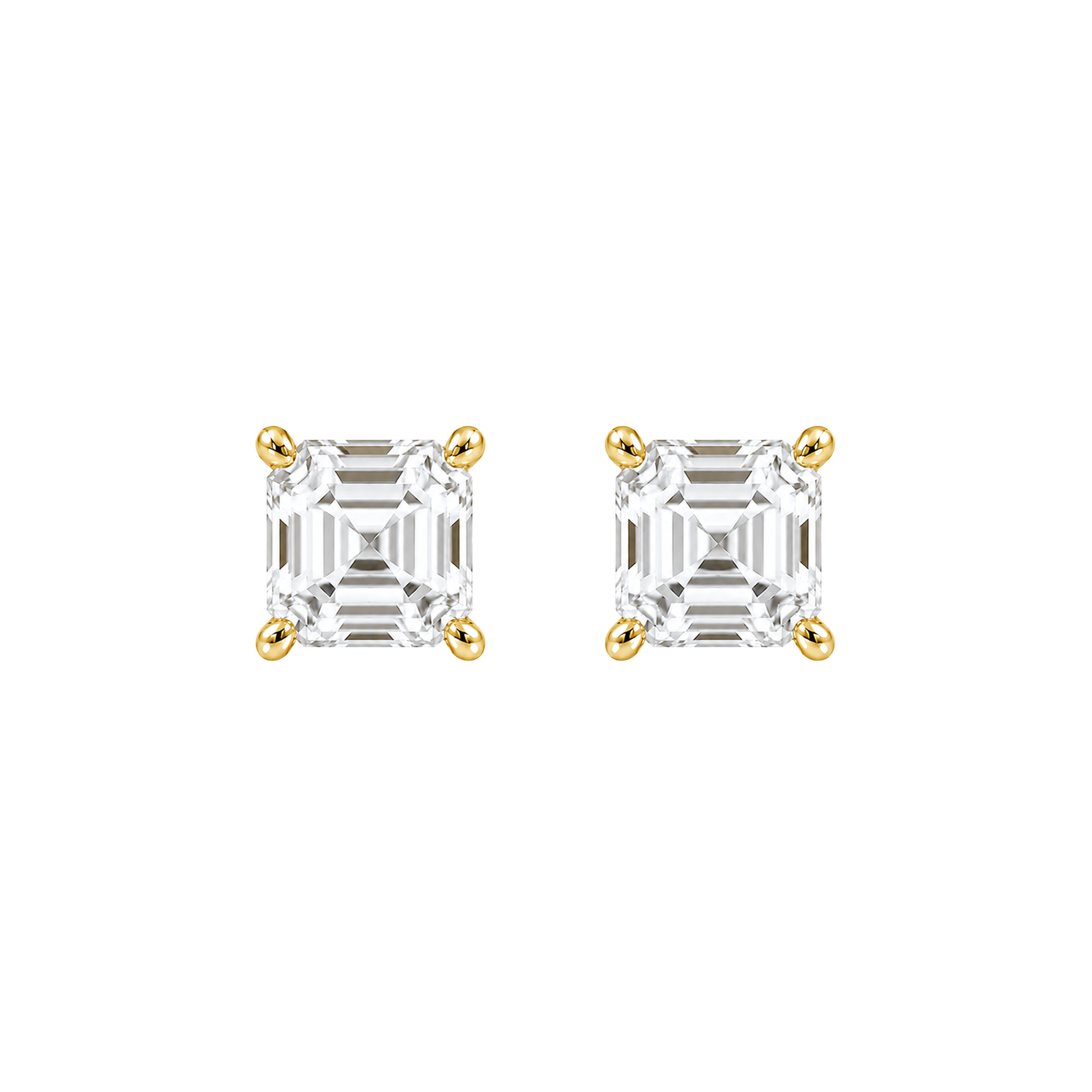 Asscher Cut Diamond Stud Earrings