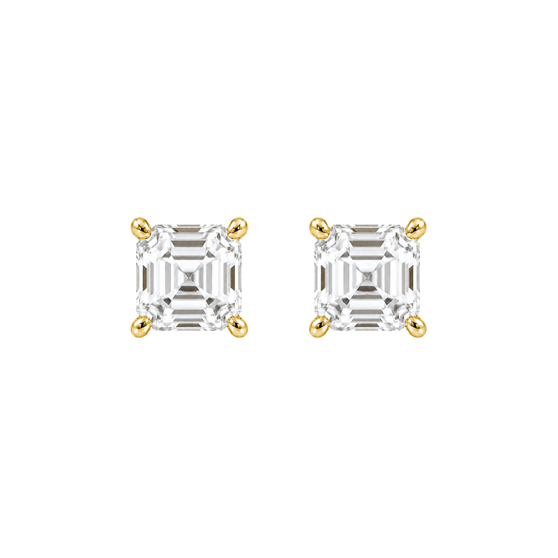 Asscher Cut Diamond Stud Earrings