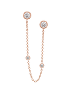 The Diamond Dot Drop Chain Earrings