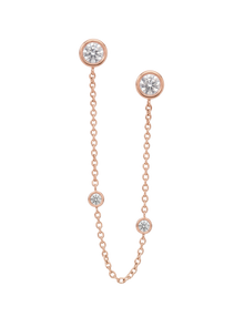 The Diamond Dot Drop Chain Earrings