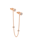 The Diamond Dot Drop Chain Earrings