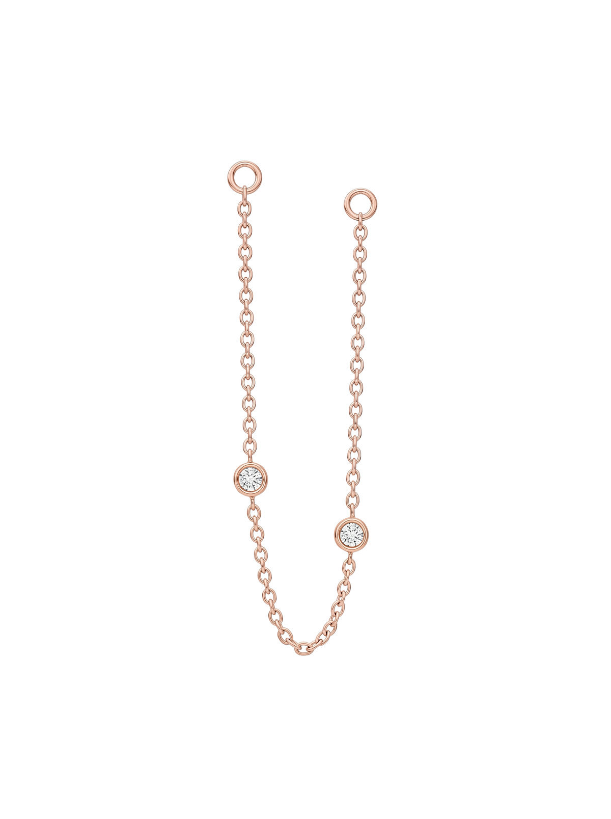 The Diamond Dot Drop Chain Earrings