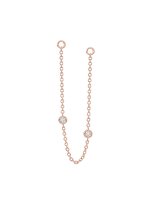 The Diamond Dot Drop Chain Earrings