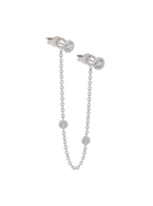 The Diamond Dot Drop Chain Earrings