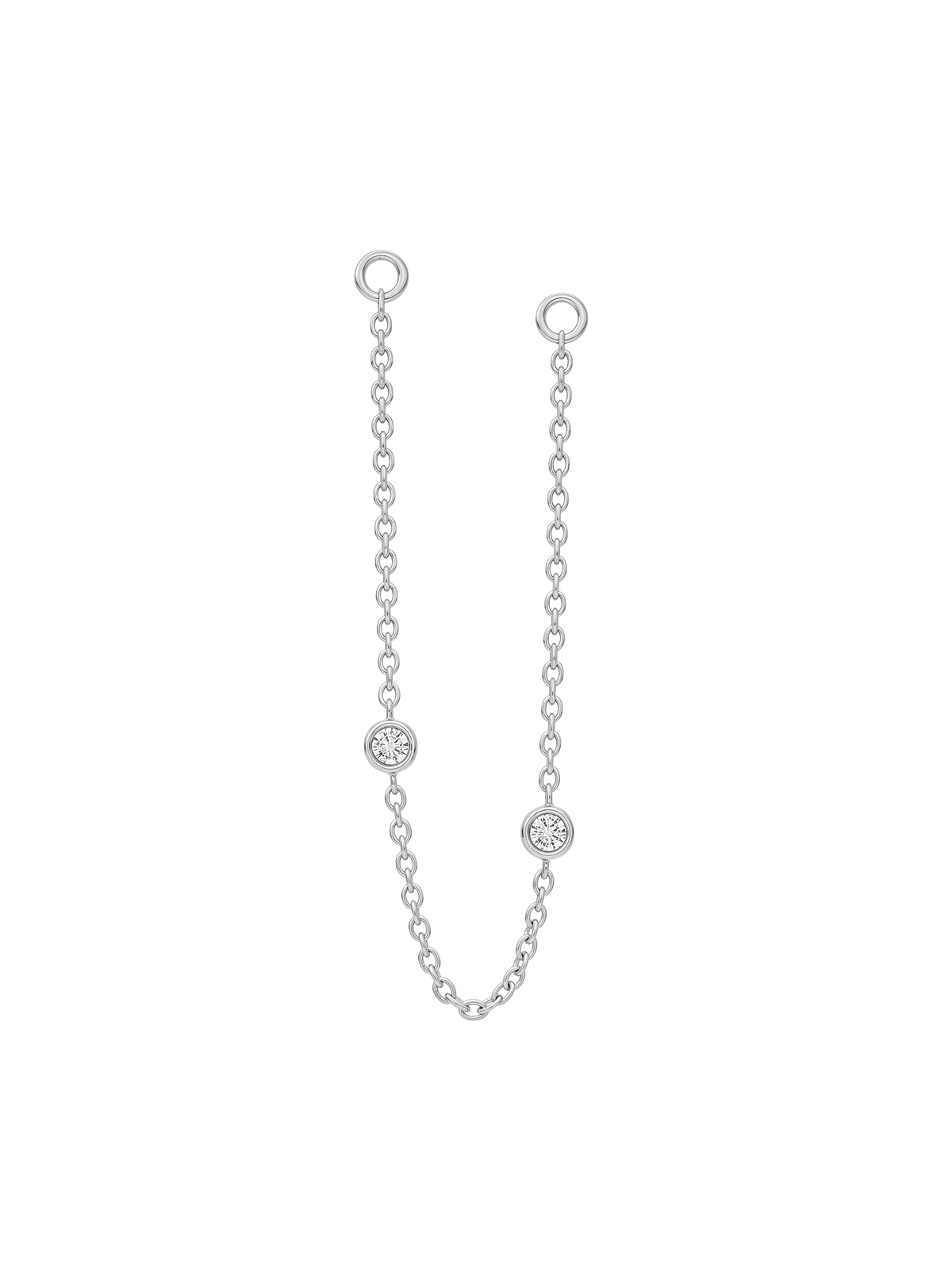 The Diamond Dot Drop Chain Earrings