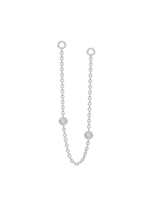 The Diamond Dot Drop Chain Earrings