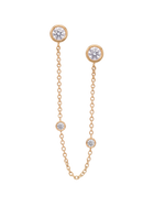 The Diamond Dot Drop Chain Earrings