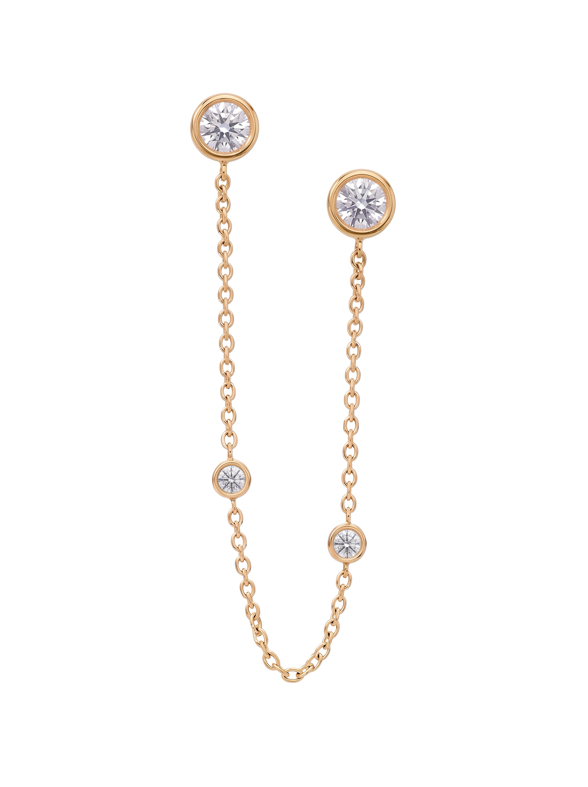 The Diamond Dot Drop Chain Earrings
