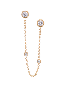 The Diamond Dot Drop Chain Earrings