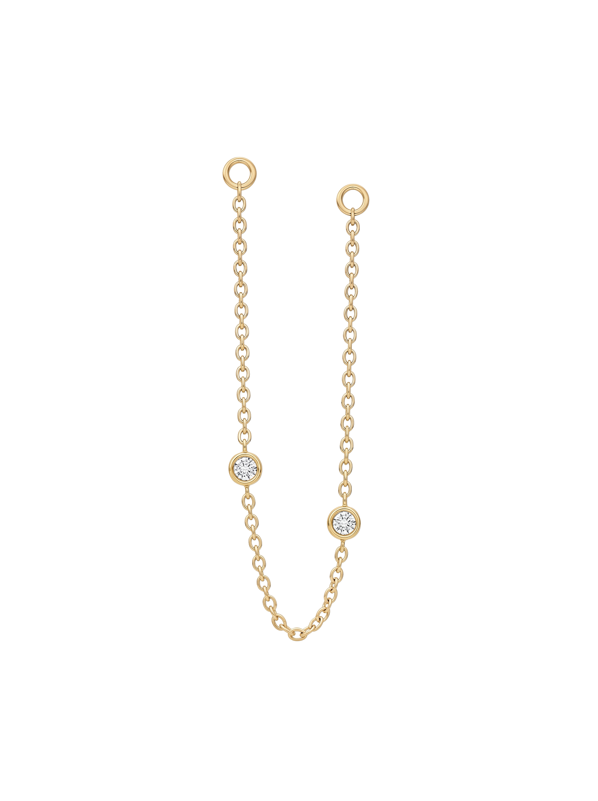 The Diamond Dot Drop Chain Earrings
