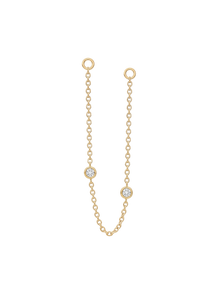 The Diamond Dot Drop Chain Earrings