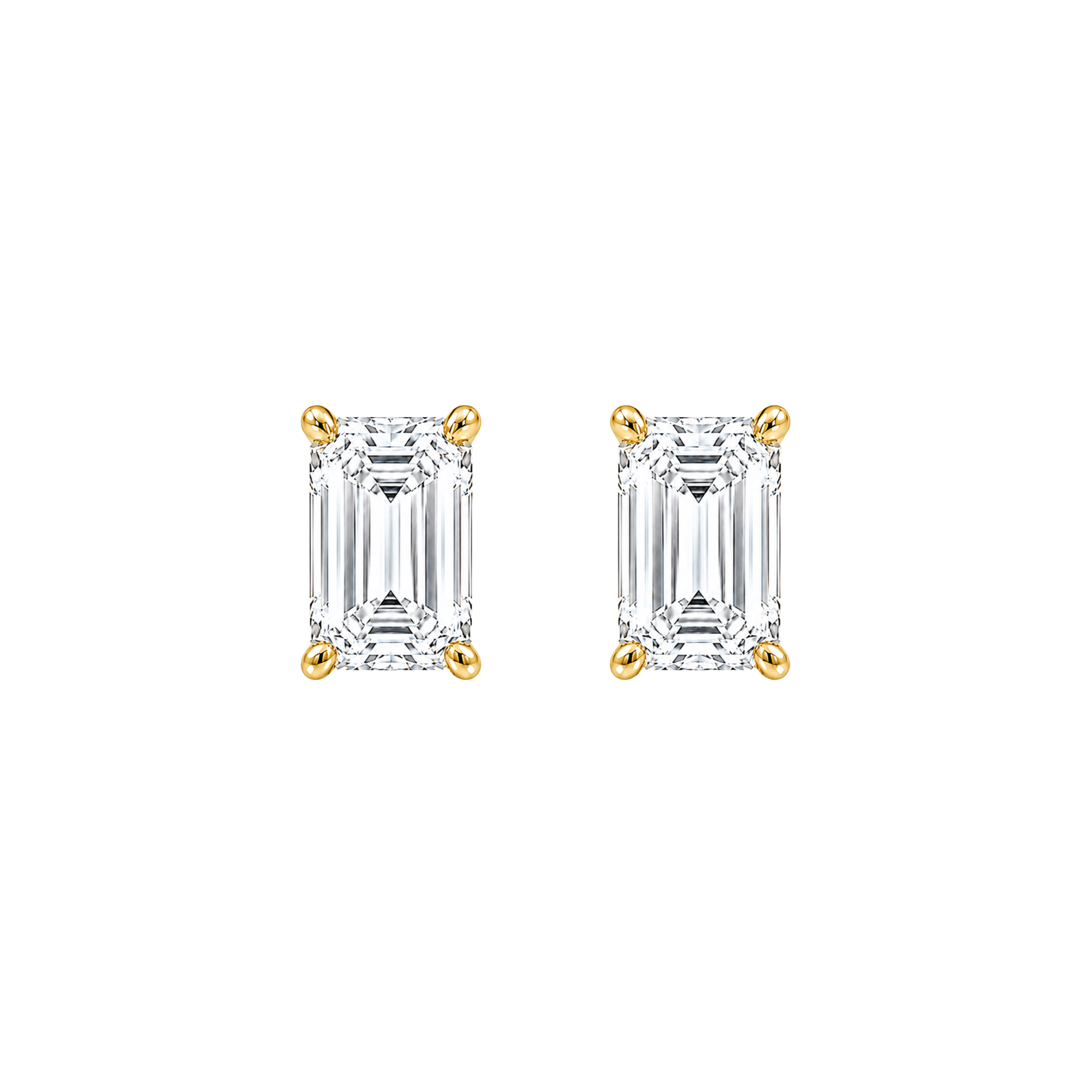 Emerald Cut Diamond Stud Earrings