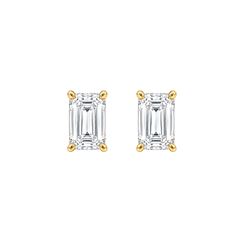 Emerald Cut Diamond Stud Earrings