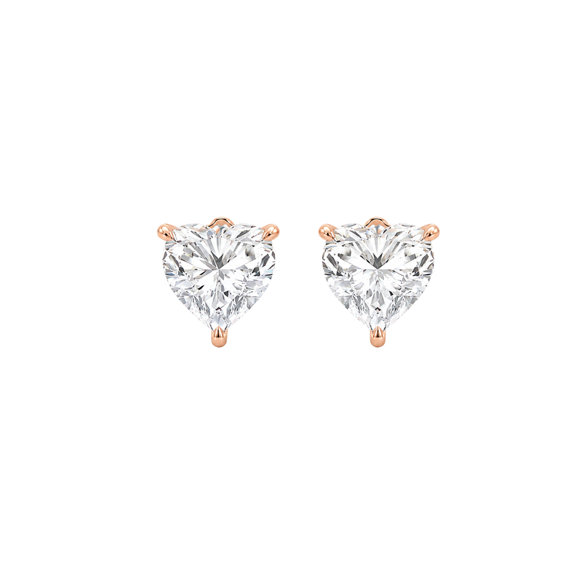 Heart Shape Diamond Stud Earrings