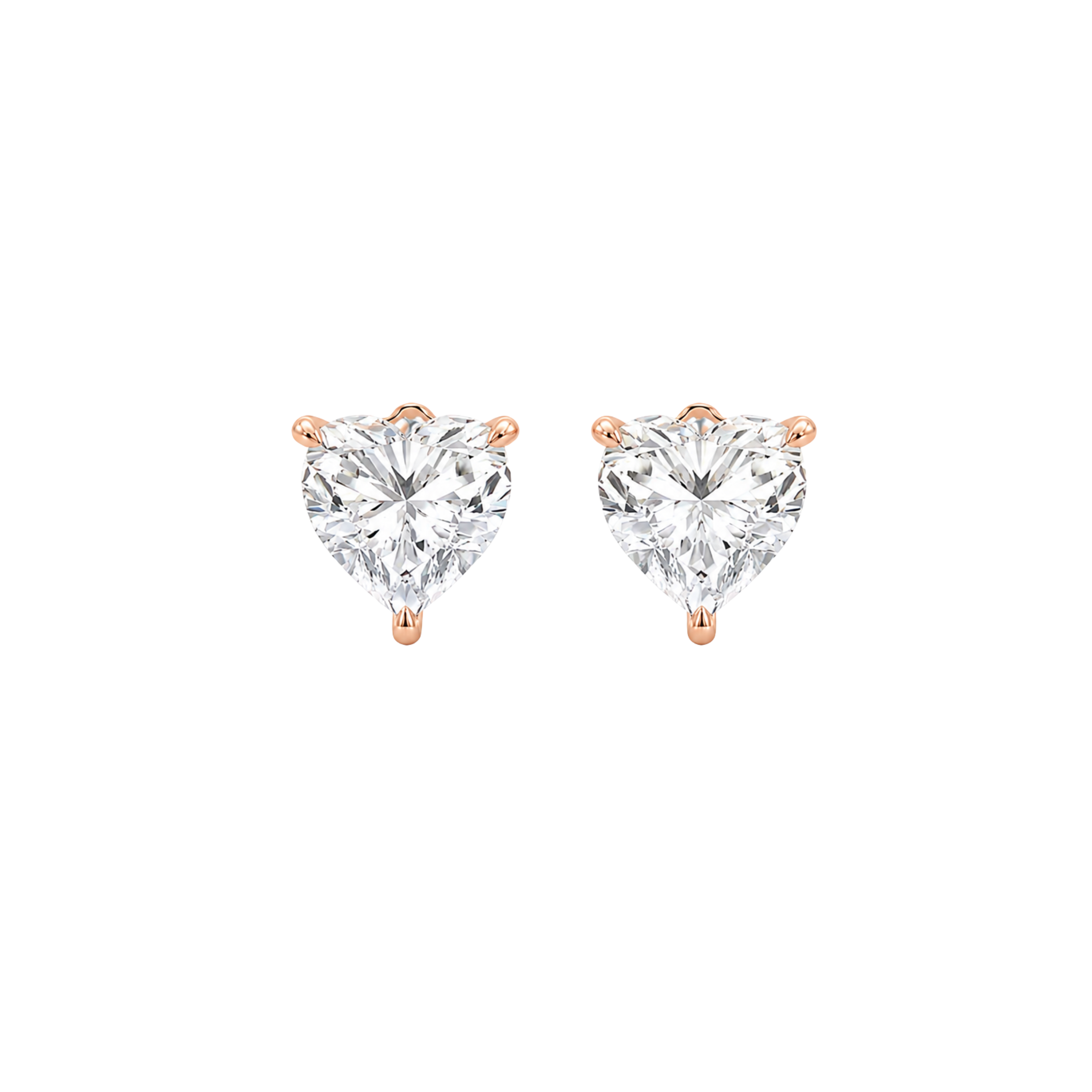 Heart Shape Diamond Stud Earrings