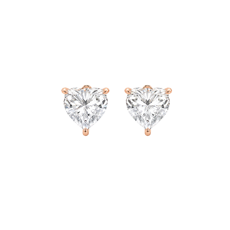 Heart Shape Diamond Stud Earrings
