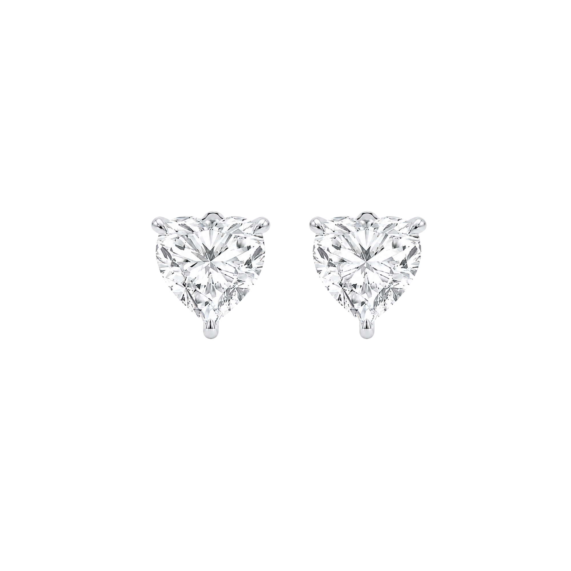 Heart Shape Diamond Stud Earrings