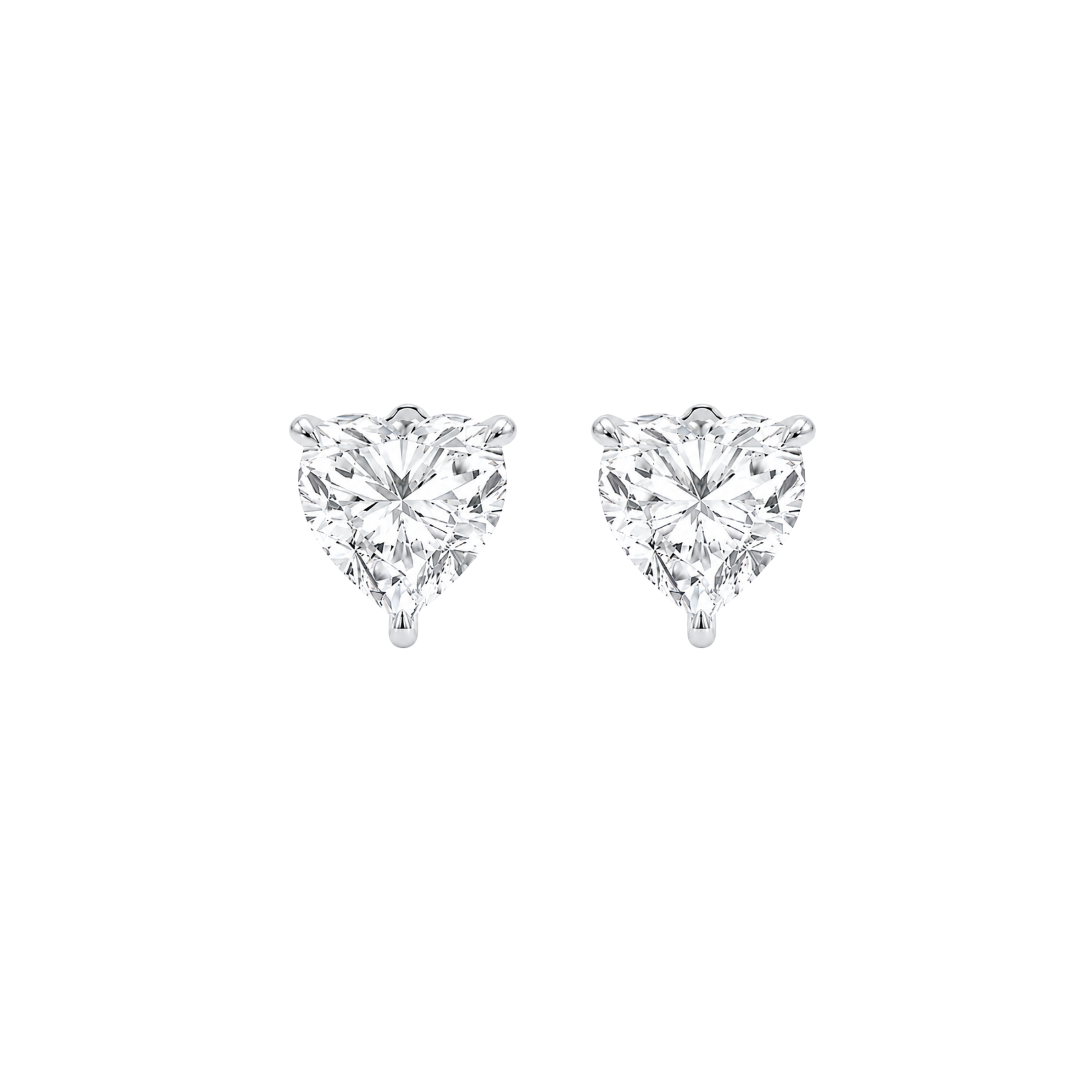 Heart Shape Diamond Stud Earrings