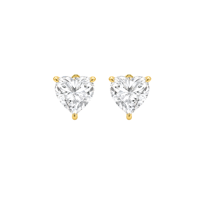 Heart Shape Diamond Stud Earrings