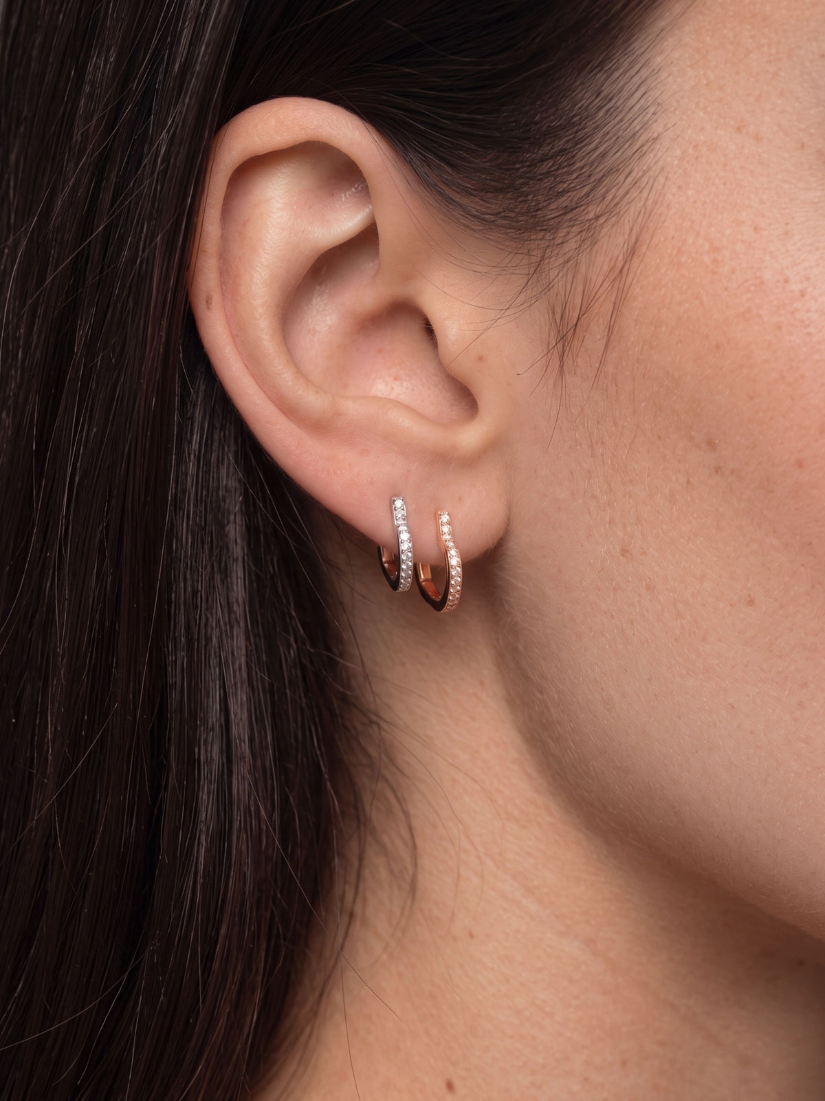 The Mini Heart Pavé Hoop