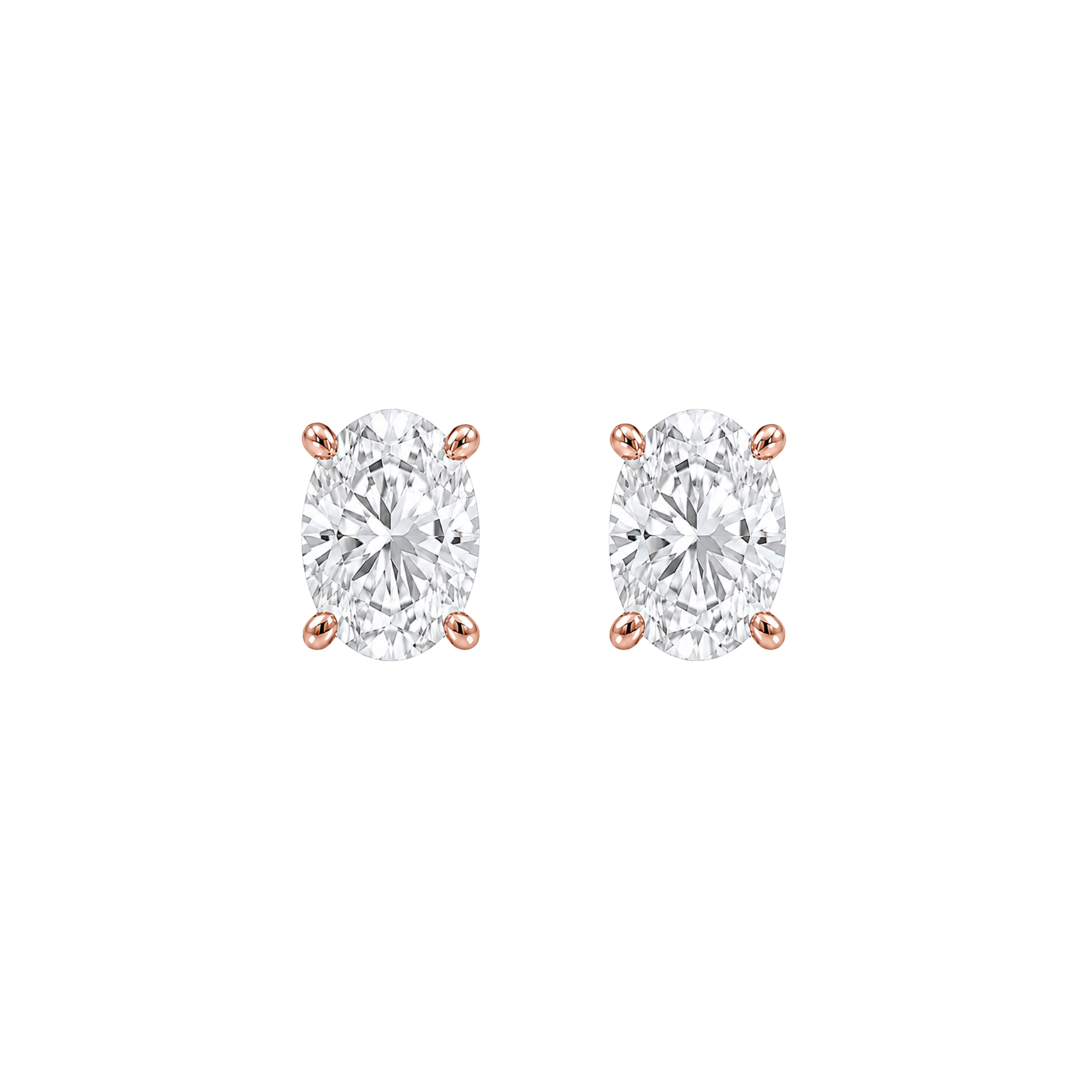 Oval Cut Diamond Stud Earrings