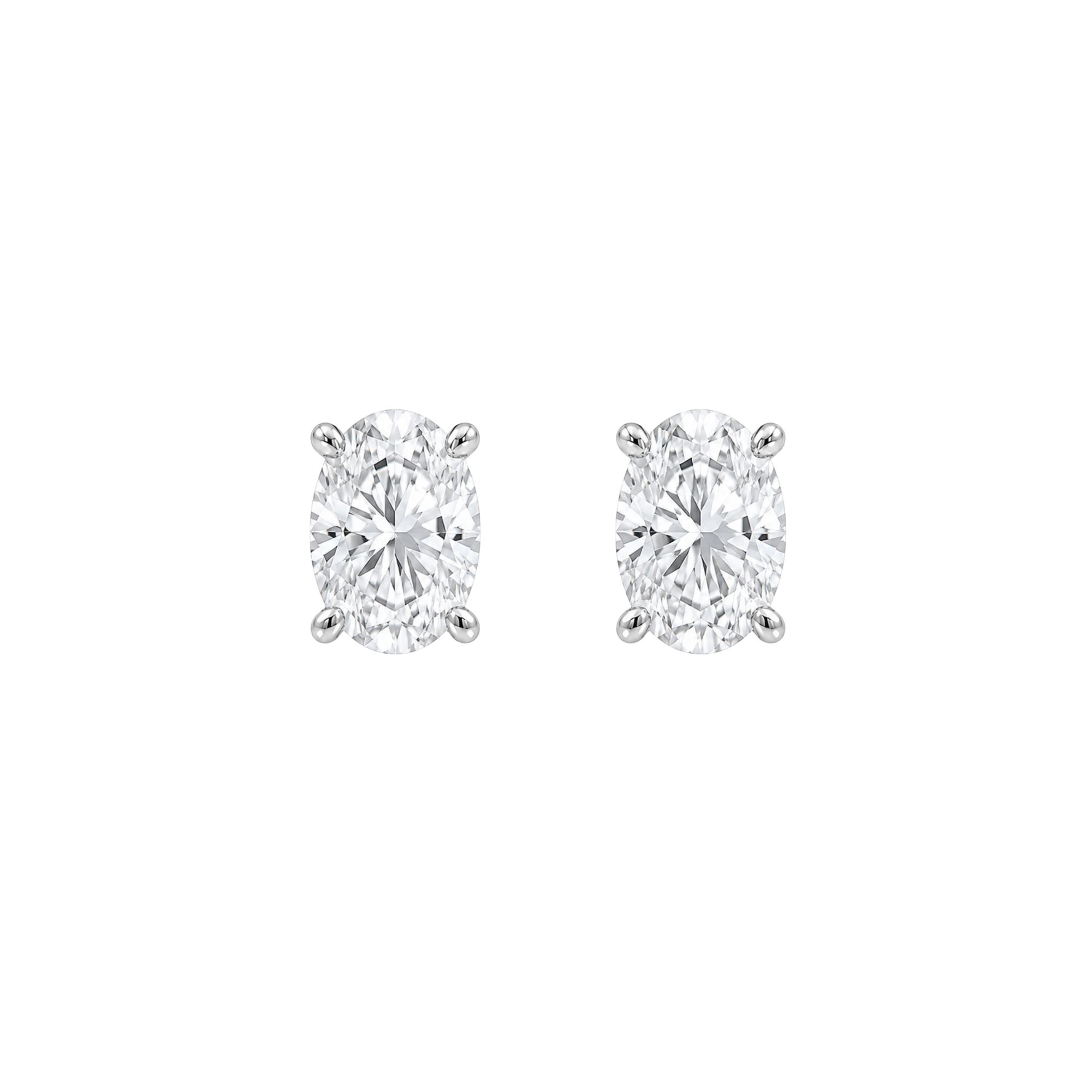 Oval Cut Diamond Stud Earrings