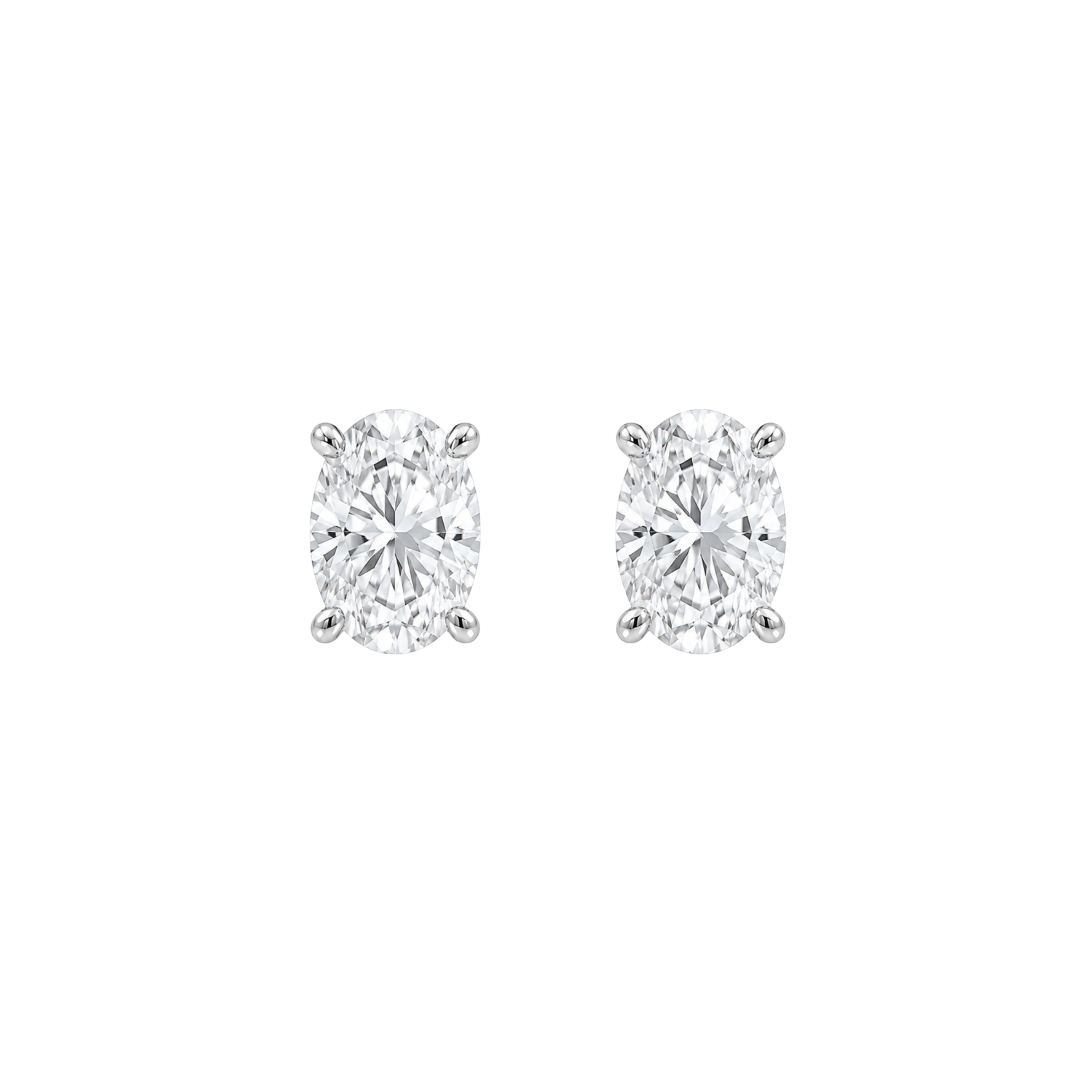 Oval Cut Diamond Stud Earrings