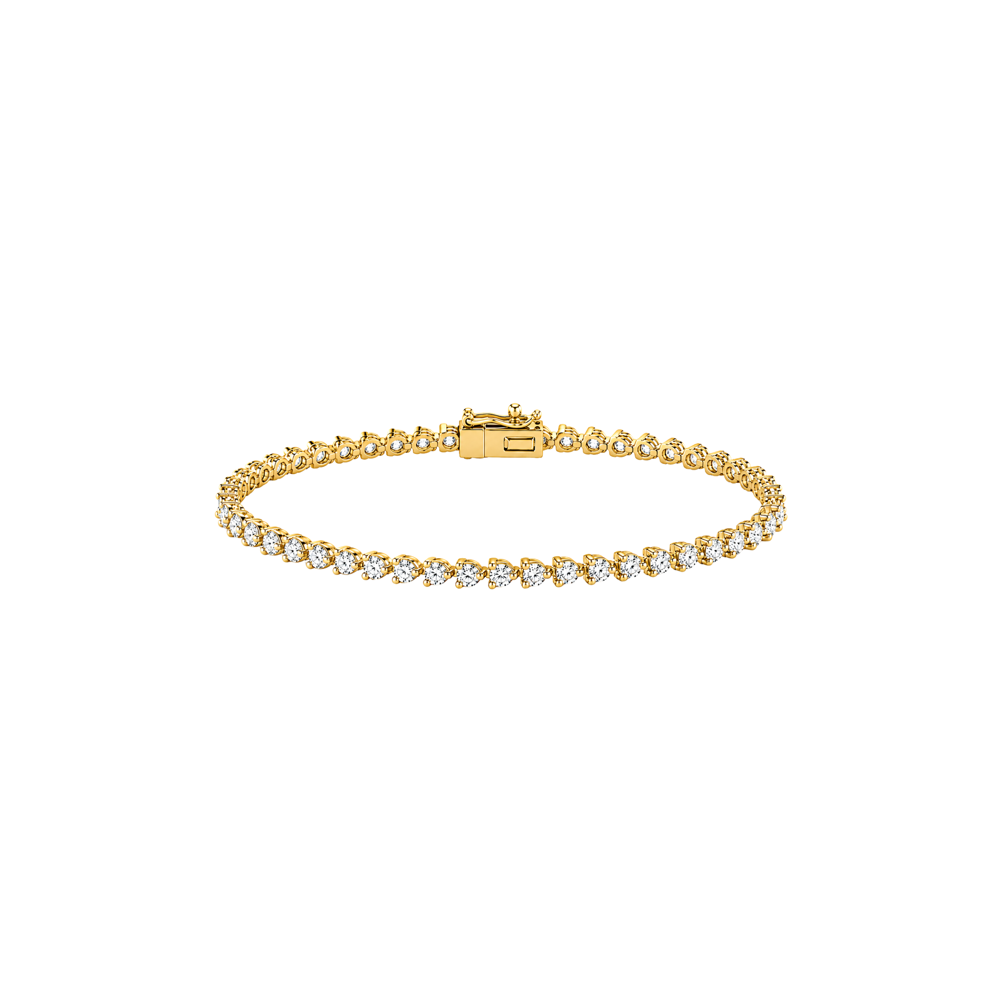 3 Prong Round Brilliant Tennis Bracelet