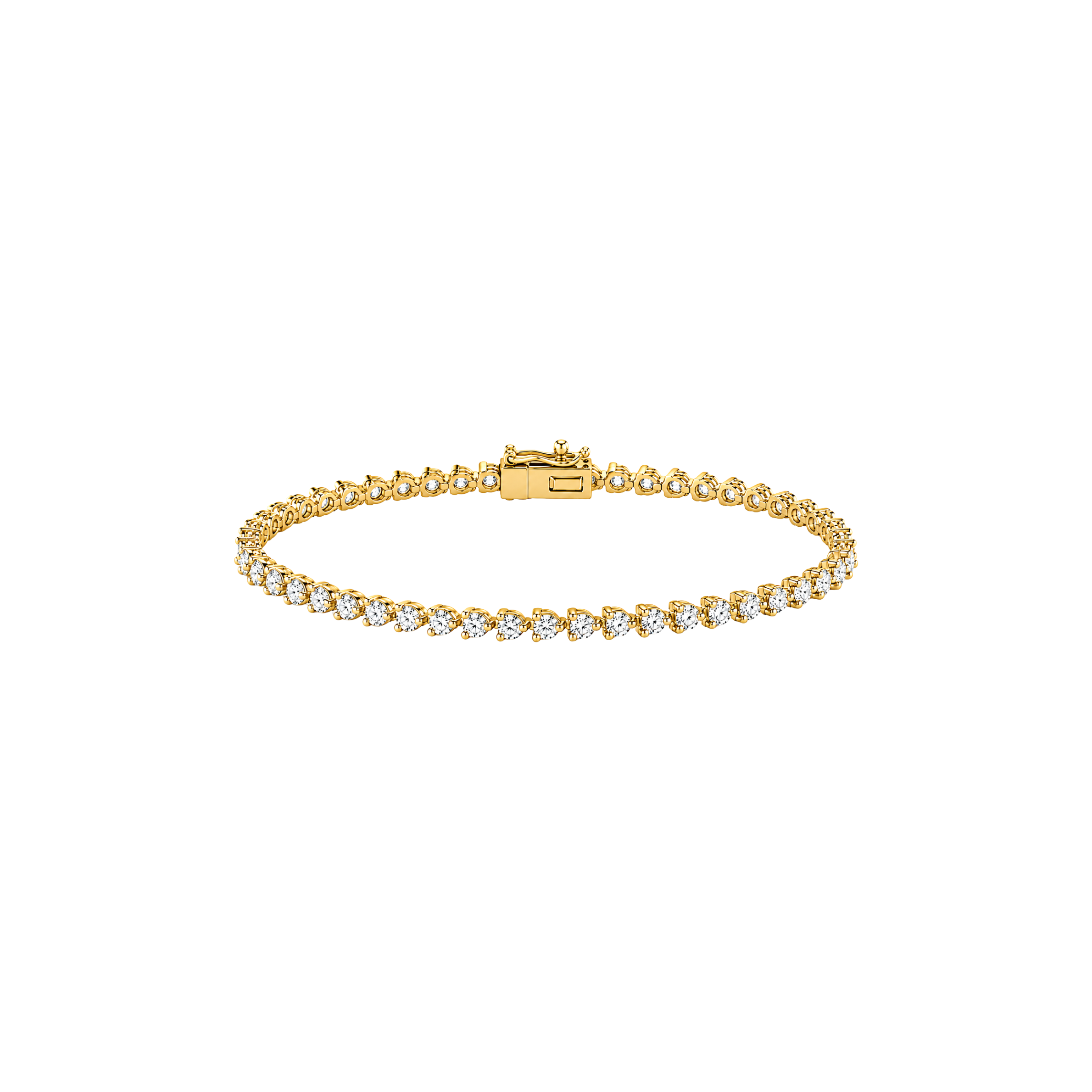 3 Prong Round Brilliant Tennis Bracelet