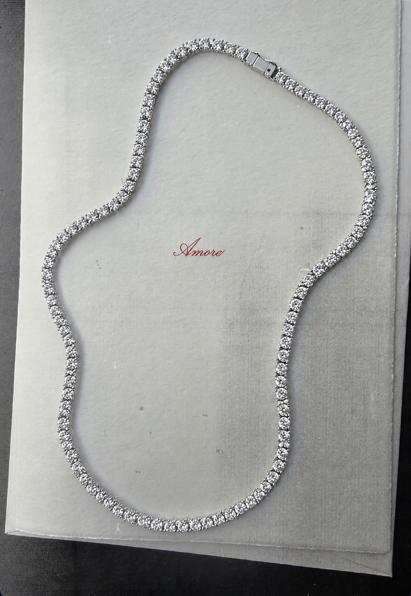 Classic 13ct Round Brilliant Tennis Necklace