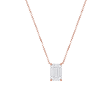 Emerald Cut Solitaire Diamond Pendant