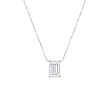 Emerald Cut Solitaire Diamond Pendant
