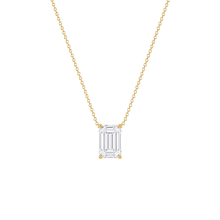 Emerald Cut Solitaire Diamond Pendant