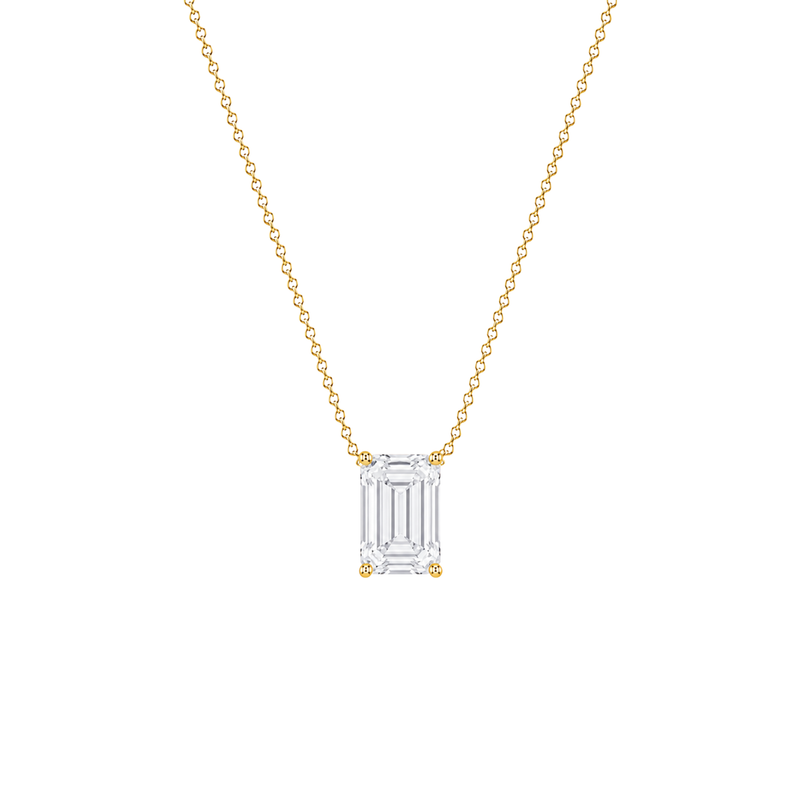 Emerald Cut Solitaire Diamond Pendant